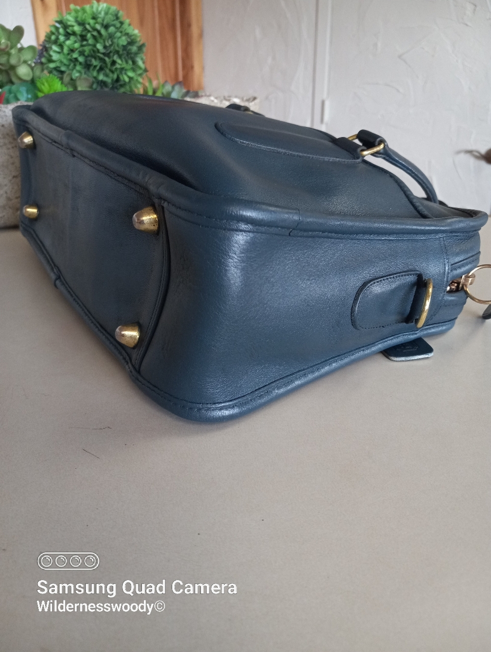 Coach Vintage Skinny Flight Bag, 1980s, NYC, Ocean Blue, Medium Color Blue - Picture 8 of 16